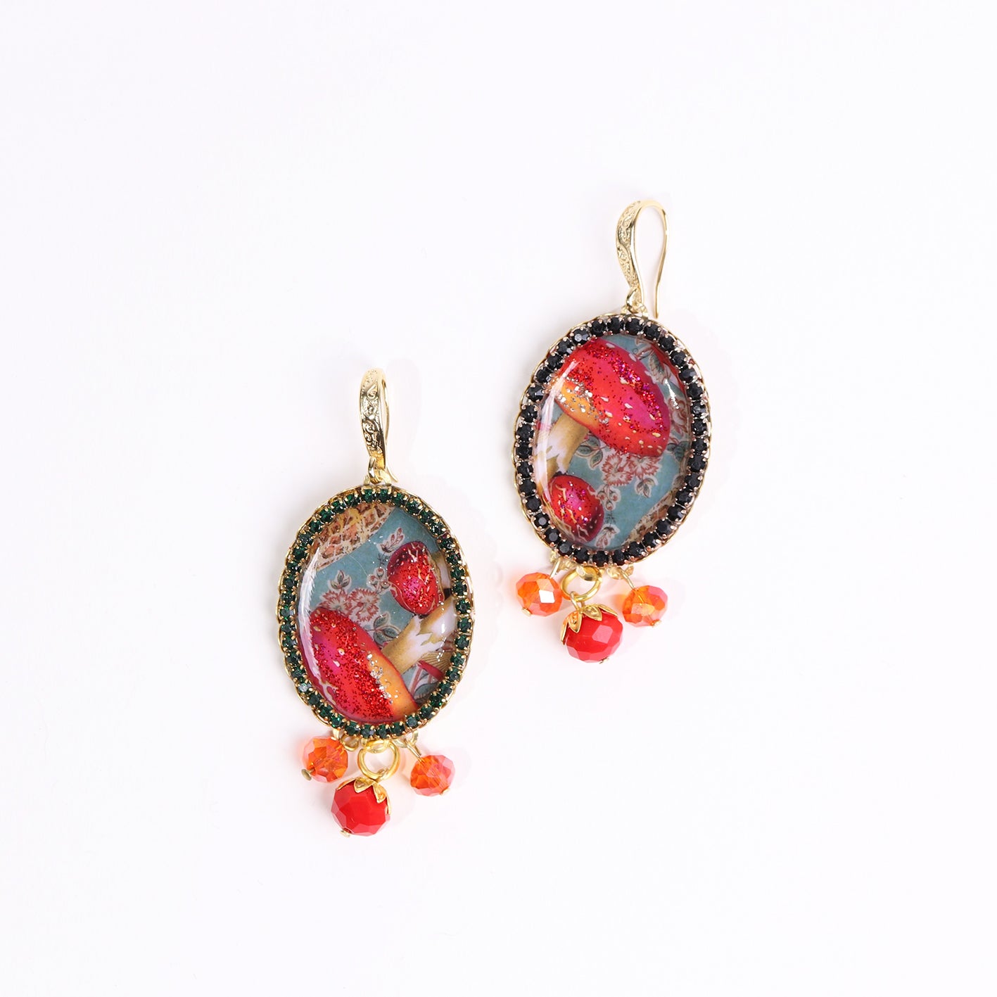 fungi cameo earrings