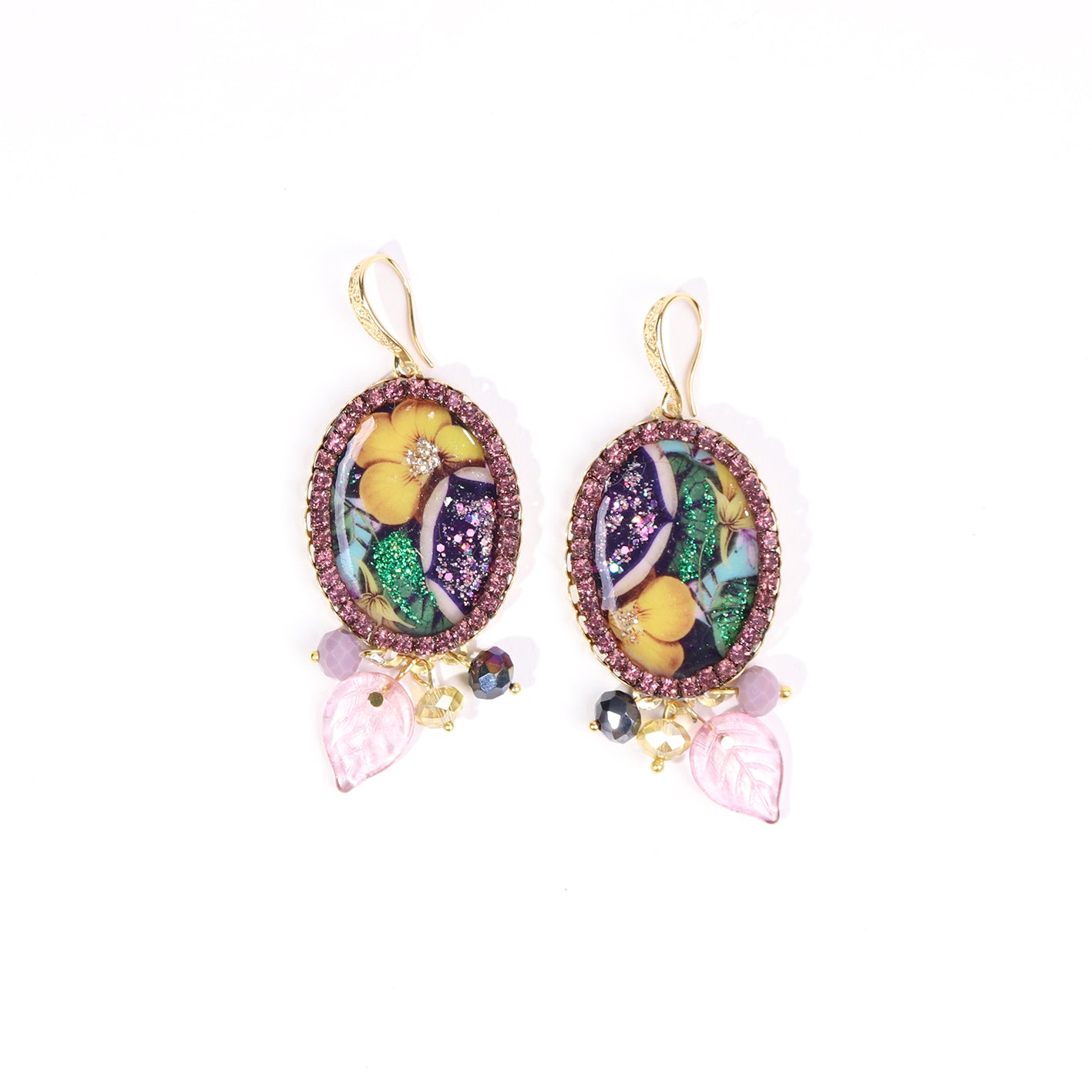 heliotrope cameo earrings
