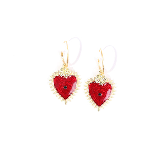 milagros heart earrings