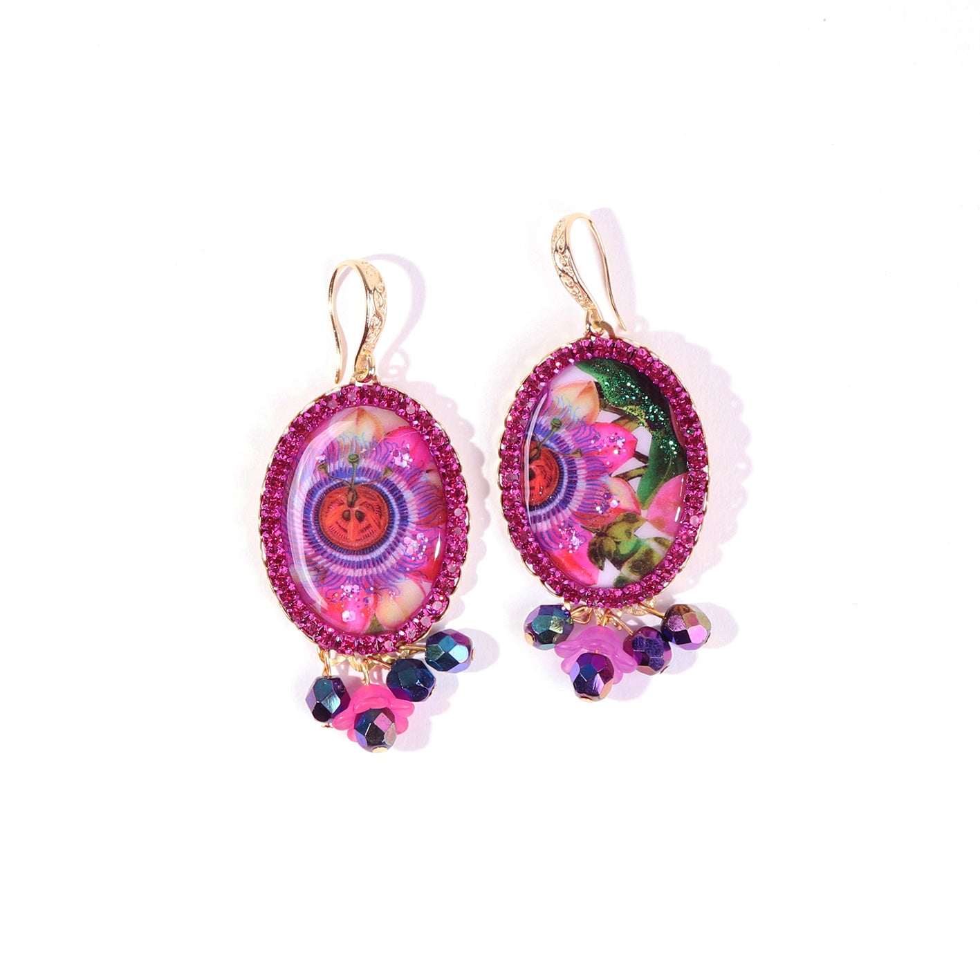 passionflower cameo earrings