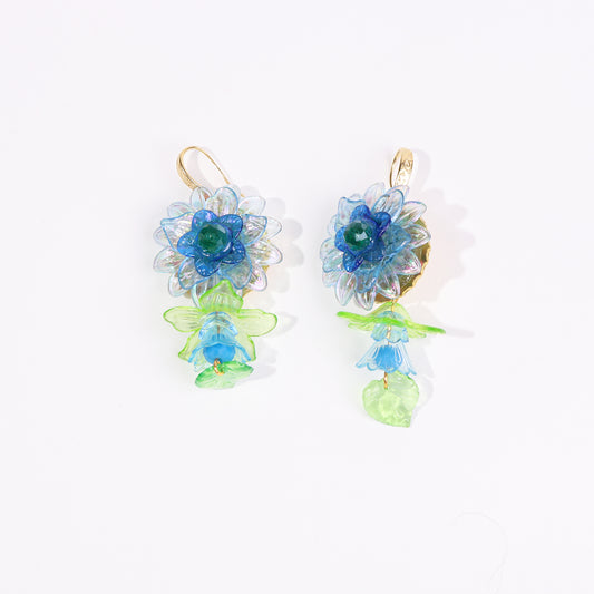 blue flower earrings