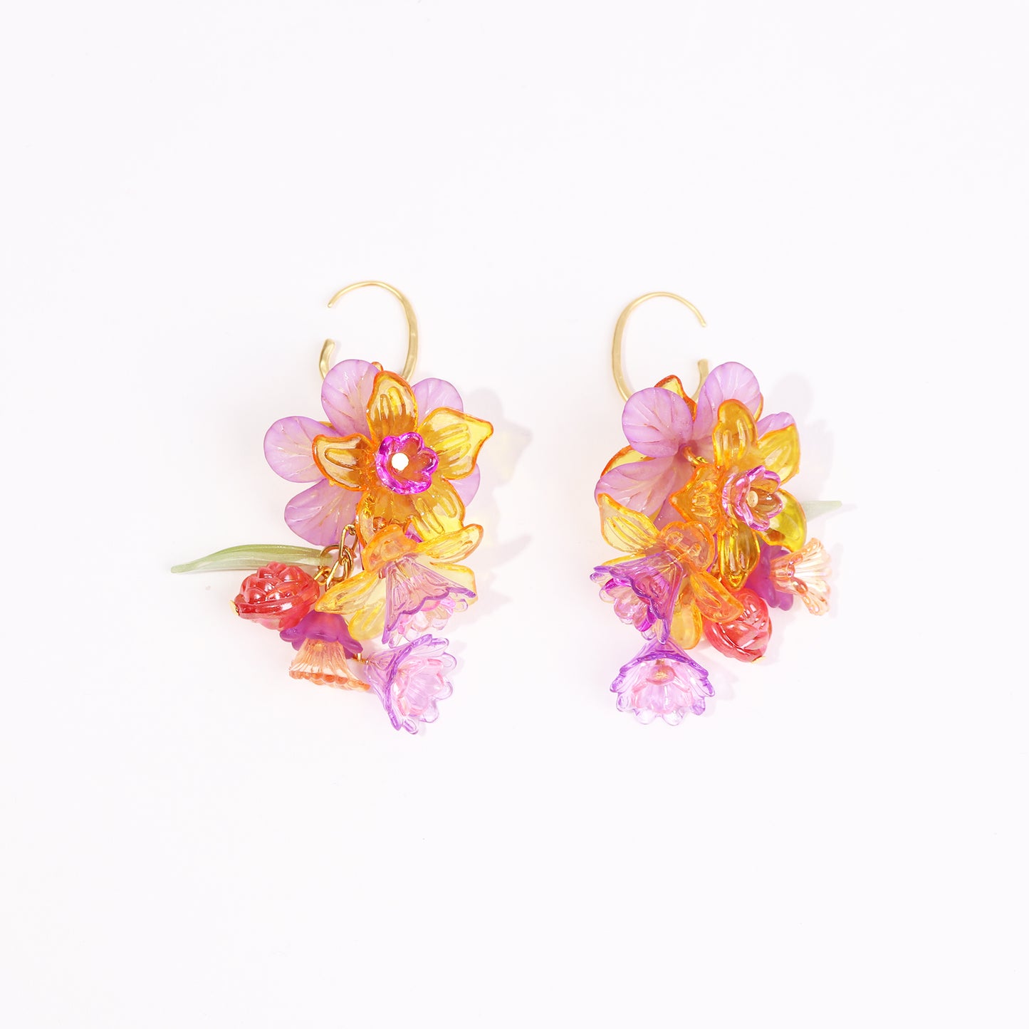 purple flower earrings