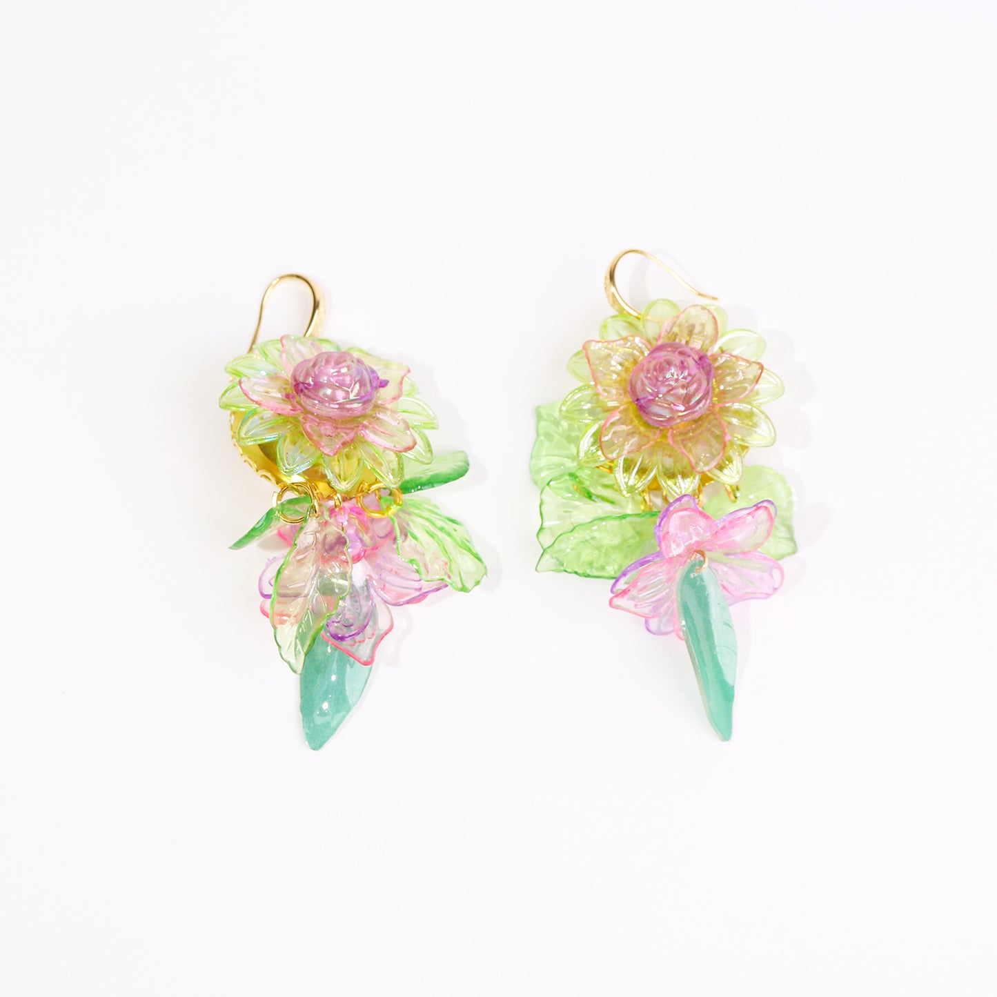 waterlily flower earrings