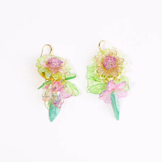 waterlily flower earrings
