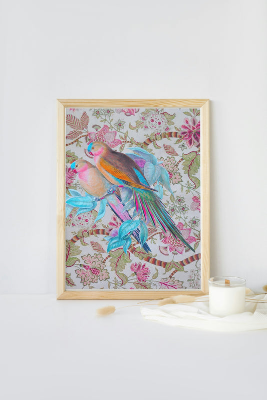 parrot pair A4 giclée print