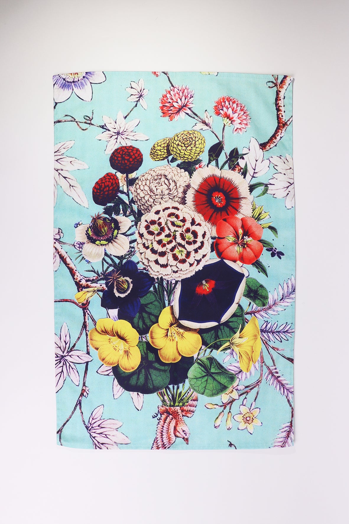 bouquet cotton tea towel