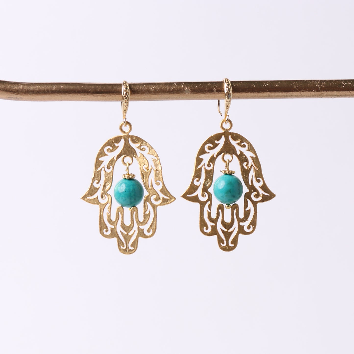hamsa earrings hanging
