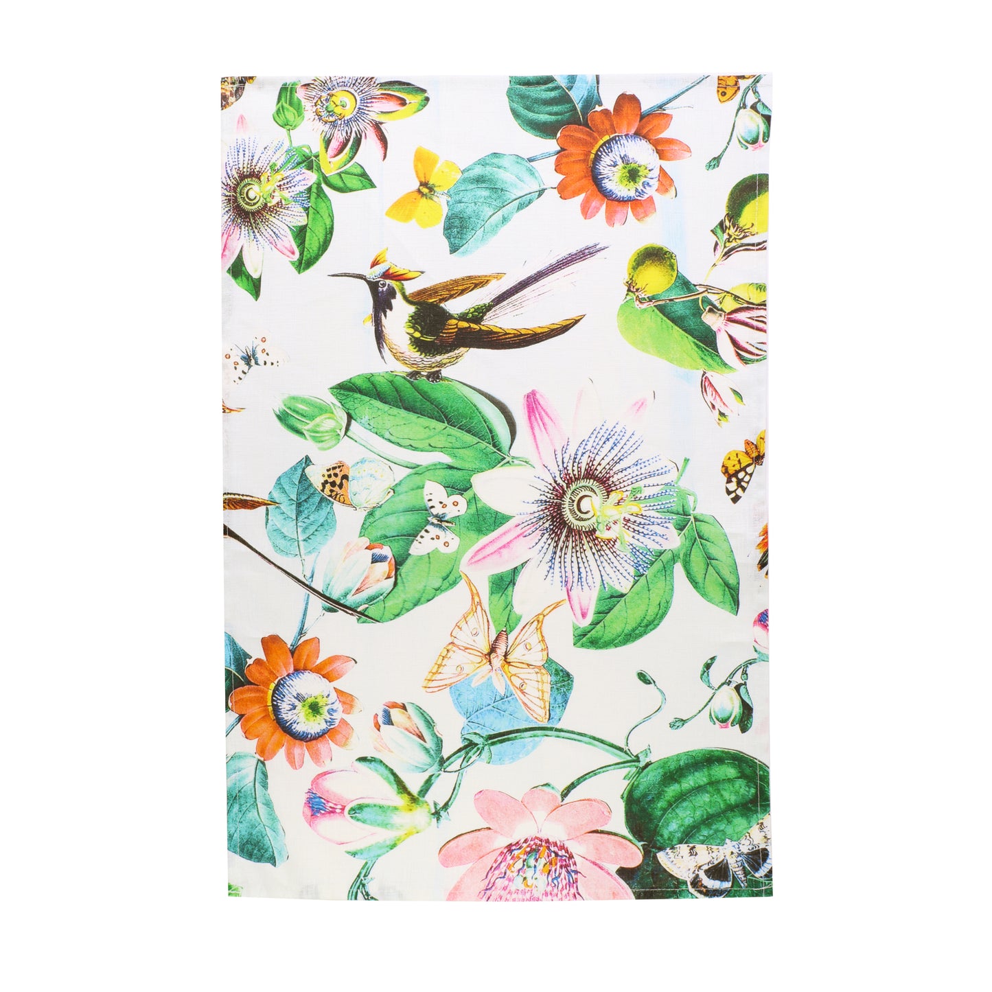 passionflower linen tea towel