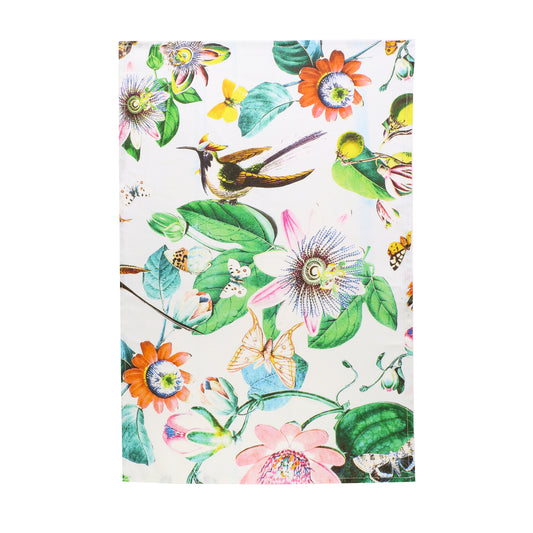 passionflower linen tea towel