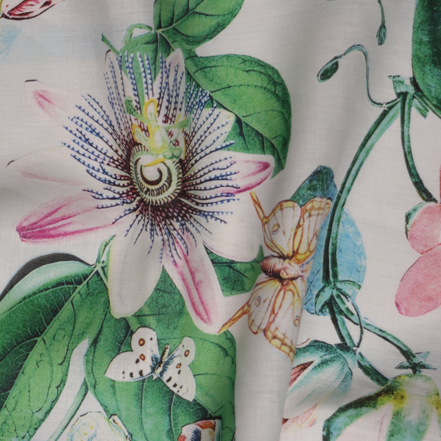 passionflower linen tea towel