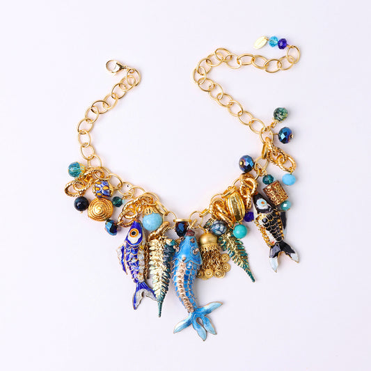 enamel fish necklace