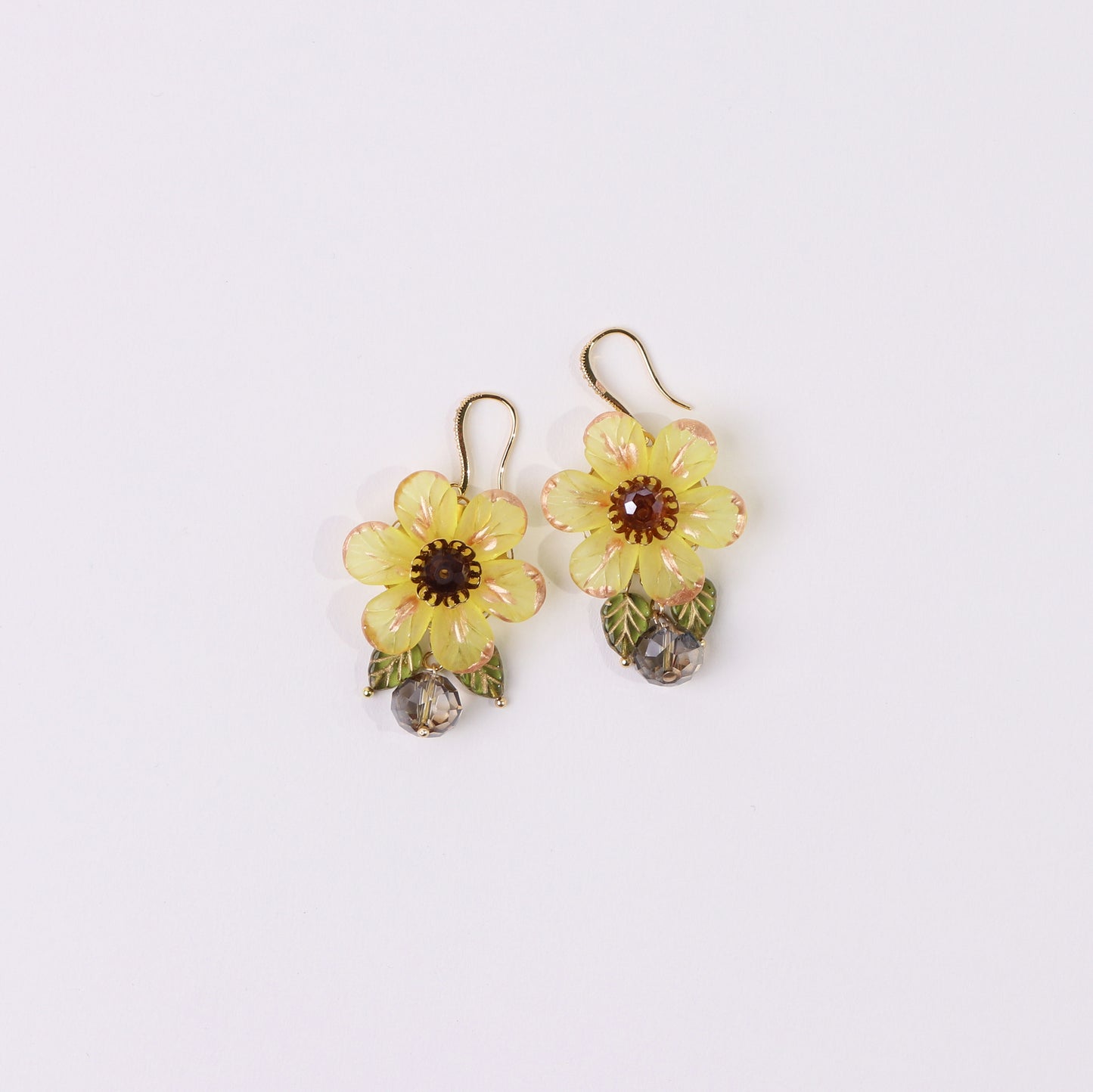 lemon flower earrings