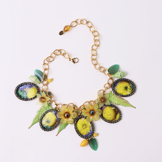 lemon cameo necklace
