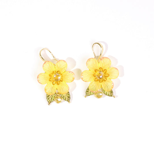 yellow flower earrings