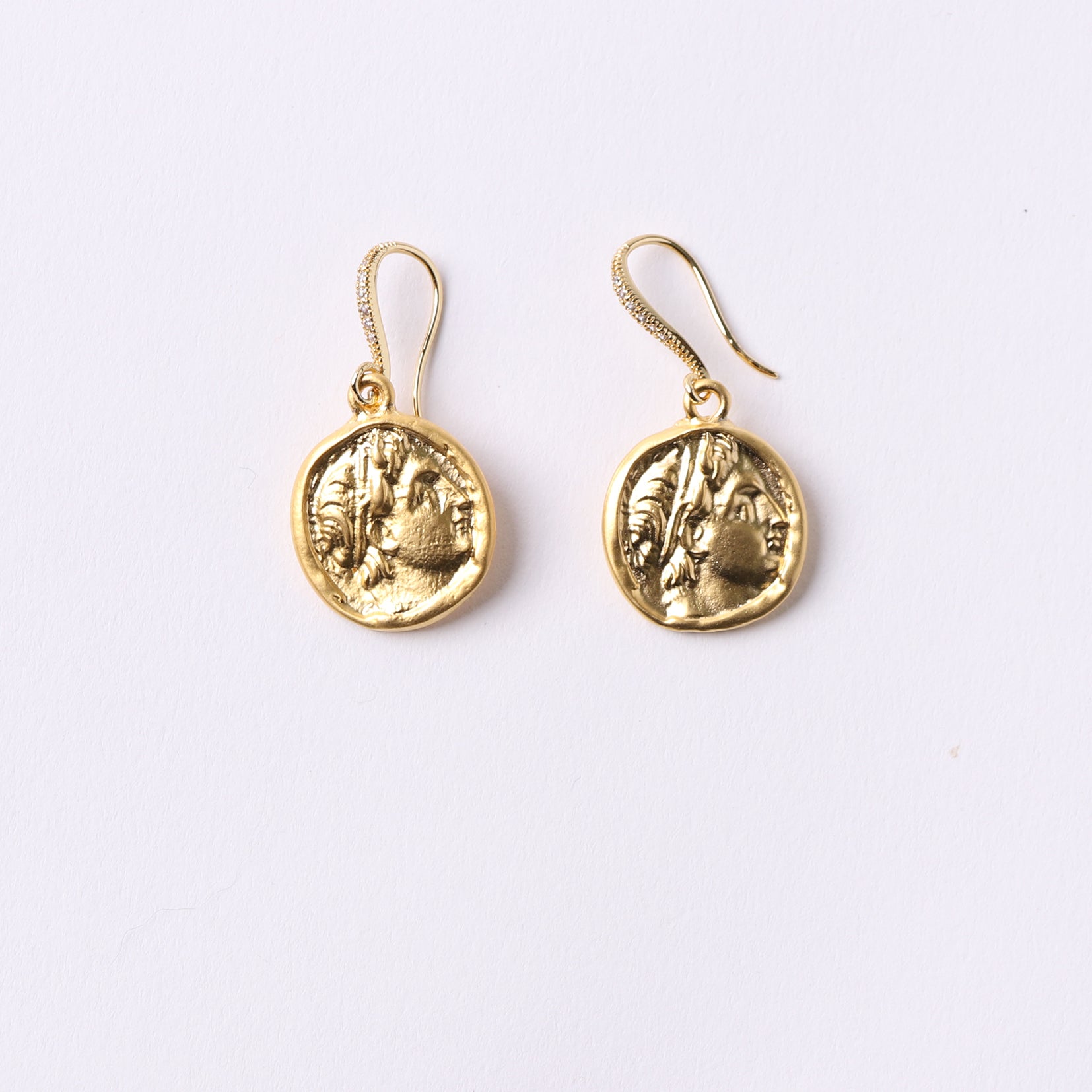 coin earrings front