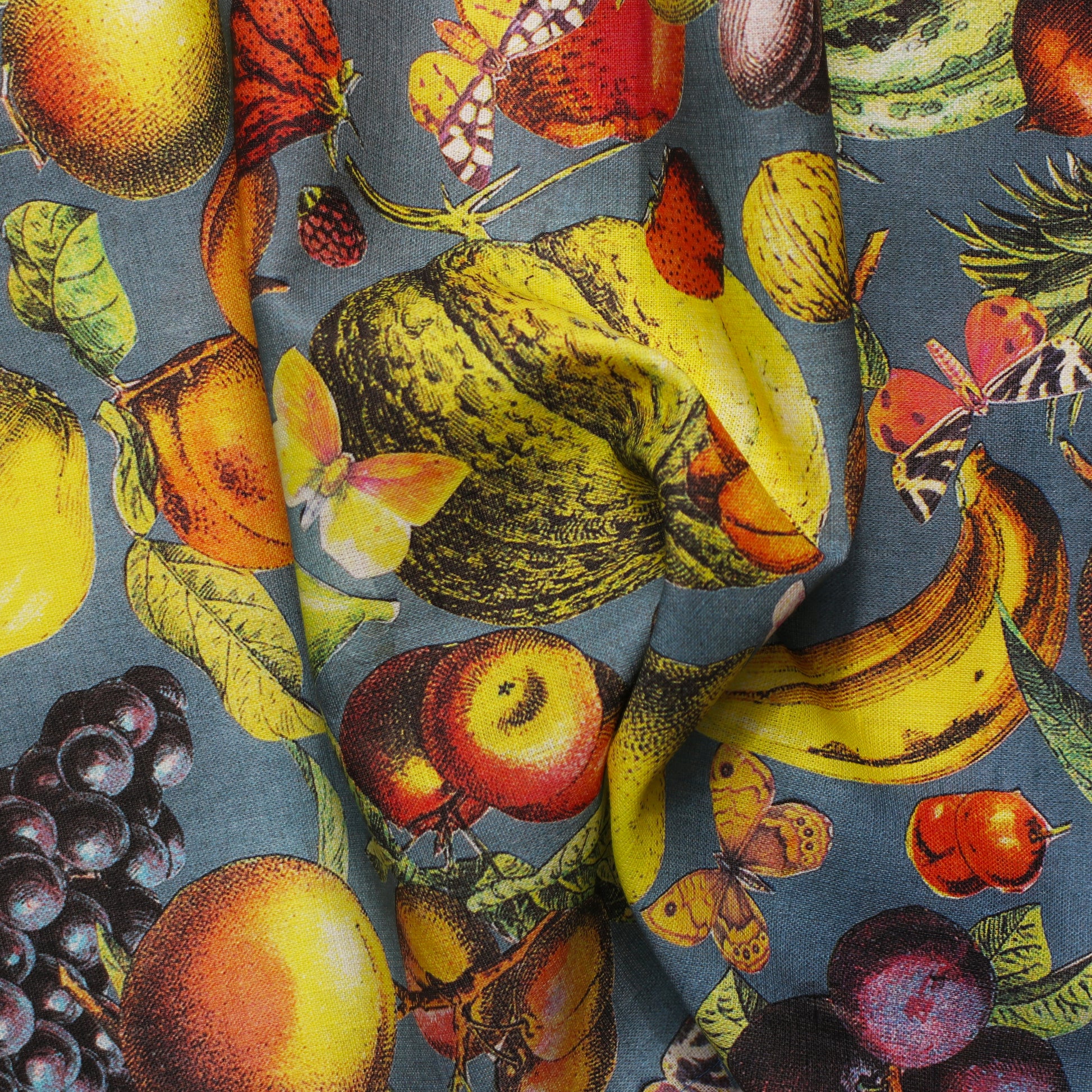 fruit salad linen tea towel close up